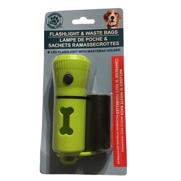 NWT 2 Greenbrier Kennel Club LED Flashlight & Waste Bags Holder / 15 waste bags - Picture 2 of 4
